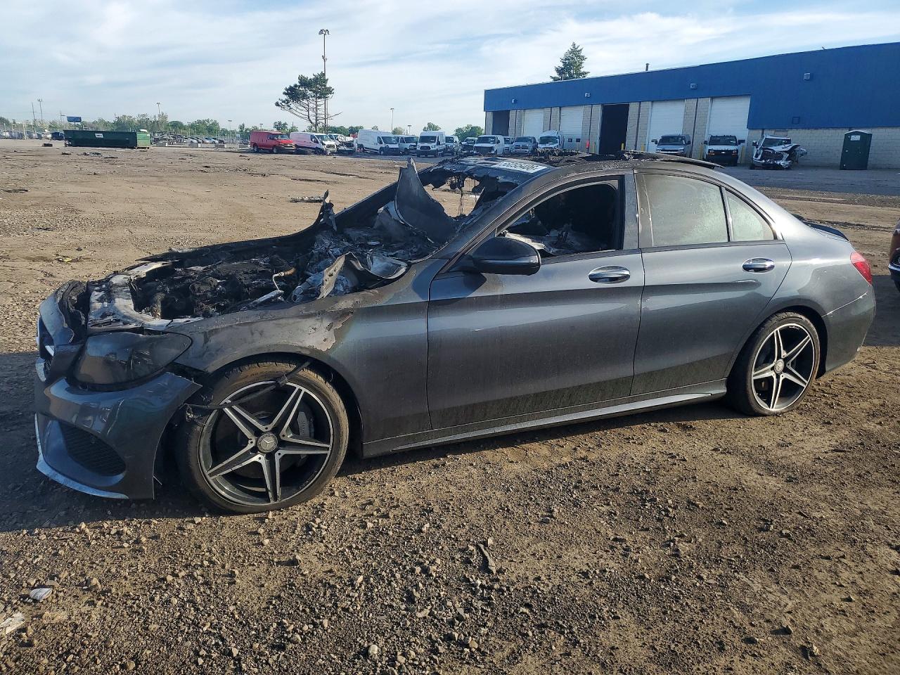 2016 Mercedes-Benz C 450 AMG, VIN 55SWF6EB5GU130498 — Engine fire