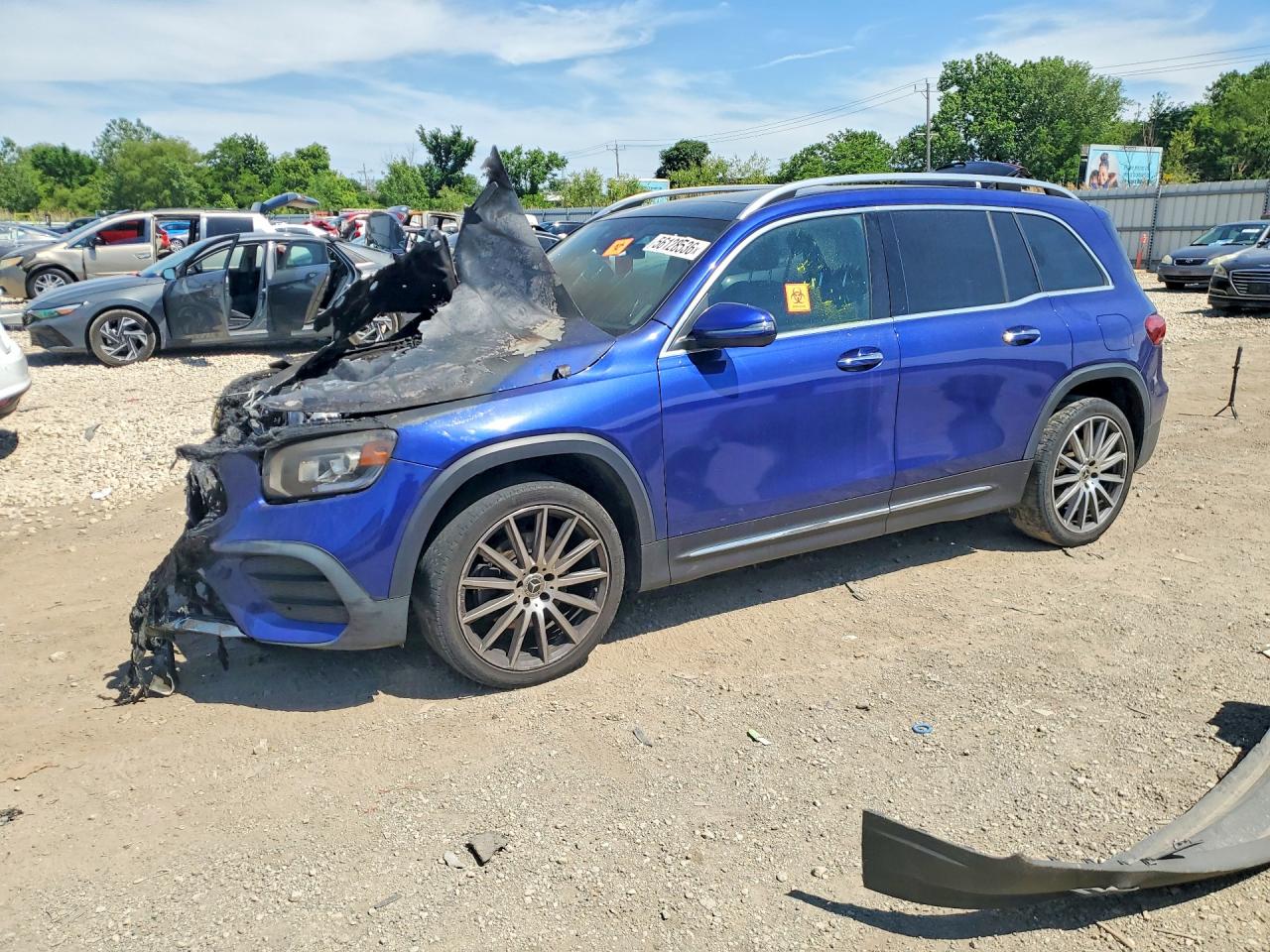 2021 Mercedes-Benz GLB 250, VIN W1N4M4HBXMW136733 — Engine fire