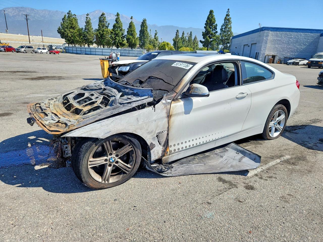 2015 BMW 4 Series 428i, VIN WBA3N7C53FK222430 — Engine fire