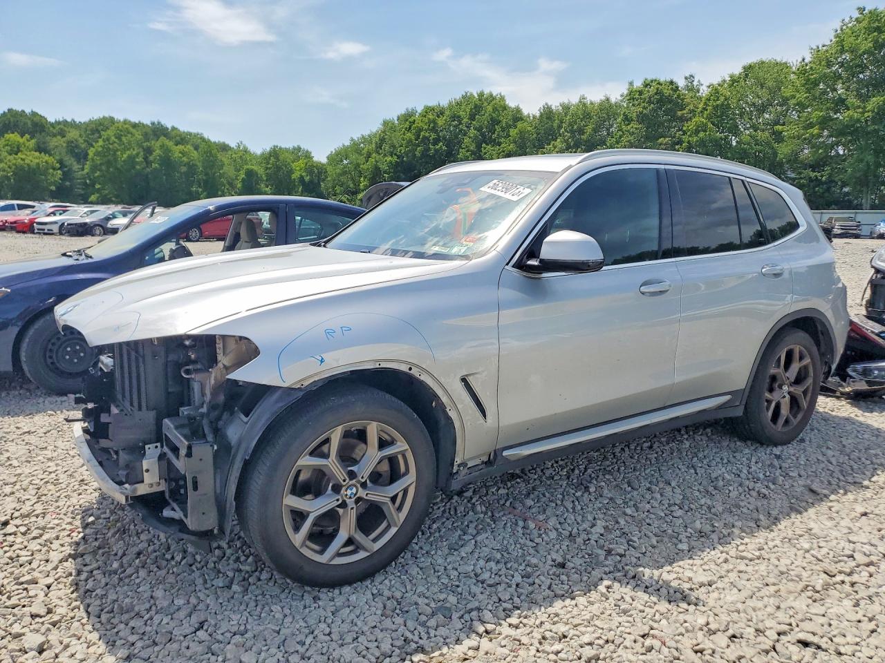 2021 BMW X3 xDrive30i, VIN 5UXTY5C06M9F16316 — Rear end