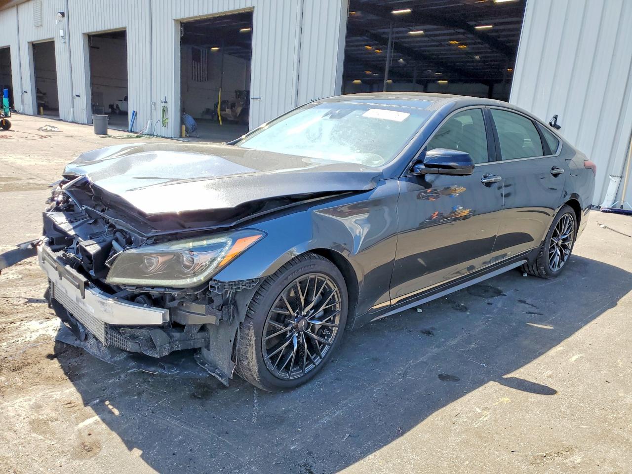 2019 Genesis G80 Sport, VIN KMHGN4JB9KU300599 — Front end