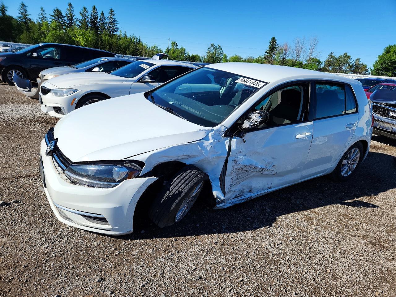 2019 Volkswagen Golf S, VIN 3VWG57AU2KM022976 — Front end