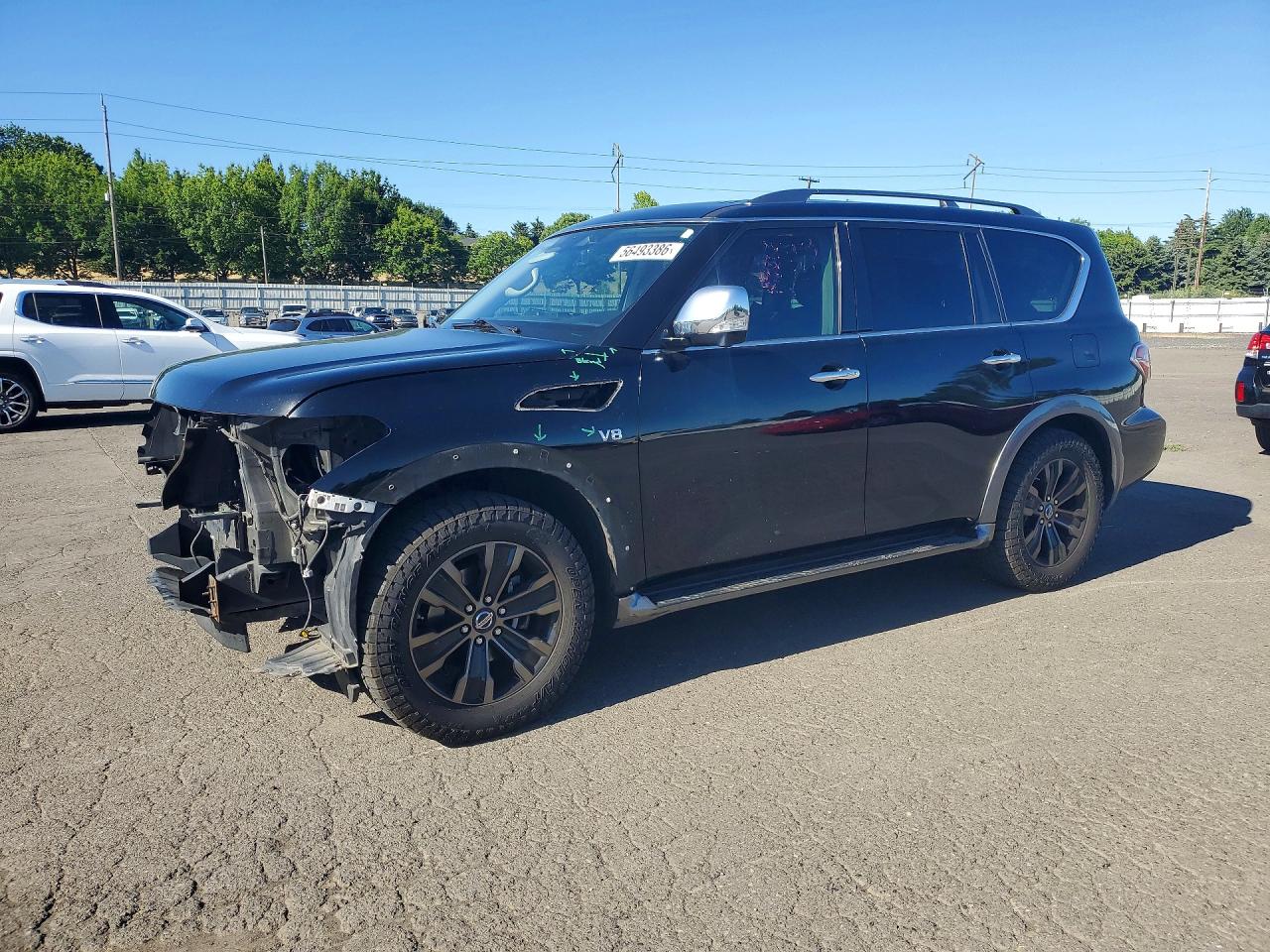 2018 Nissan Armada Platinum, VIN JN8AY2NC2J9552337 — Front end