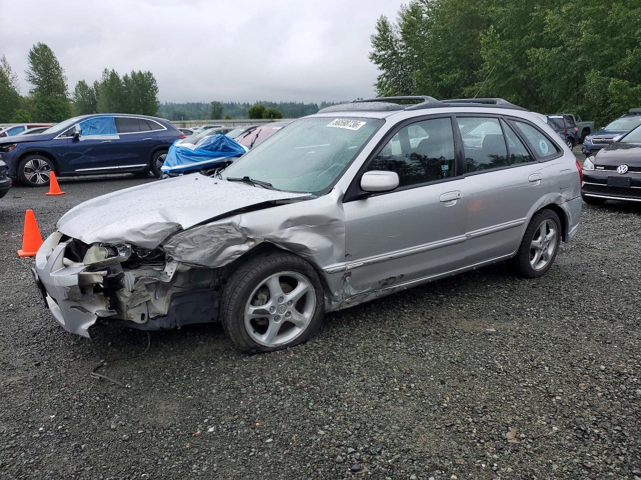 2002 Mazda Protege, VIN JM1BJ246021590567 — Front end