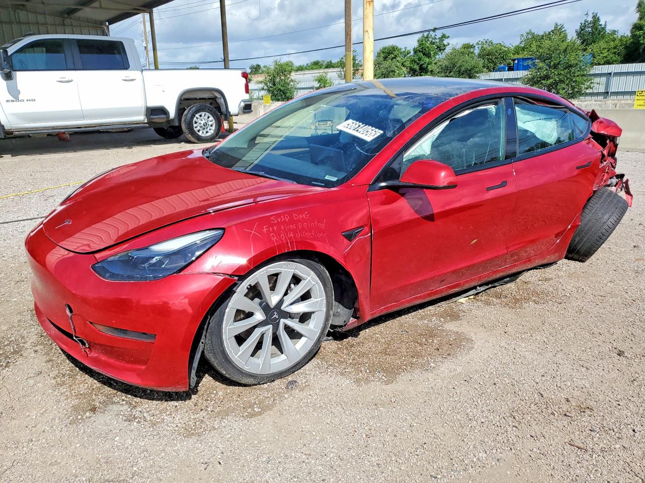 2023 Tesla Model 3, VIN 5YJ3E1EA3PF383806 — Rear end