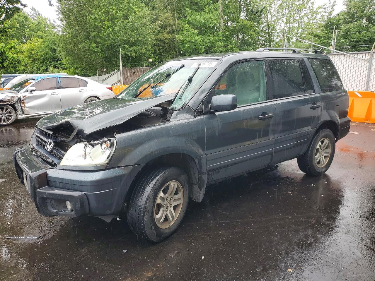 2004 Honda Pilot EX, VIN 2HKYF18434H589035 — Front end
