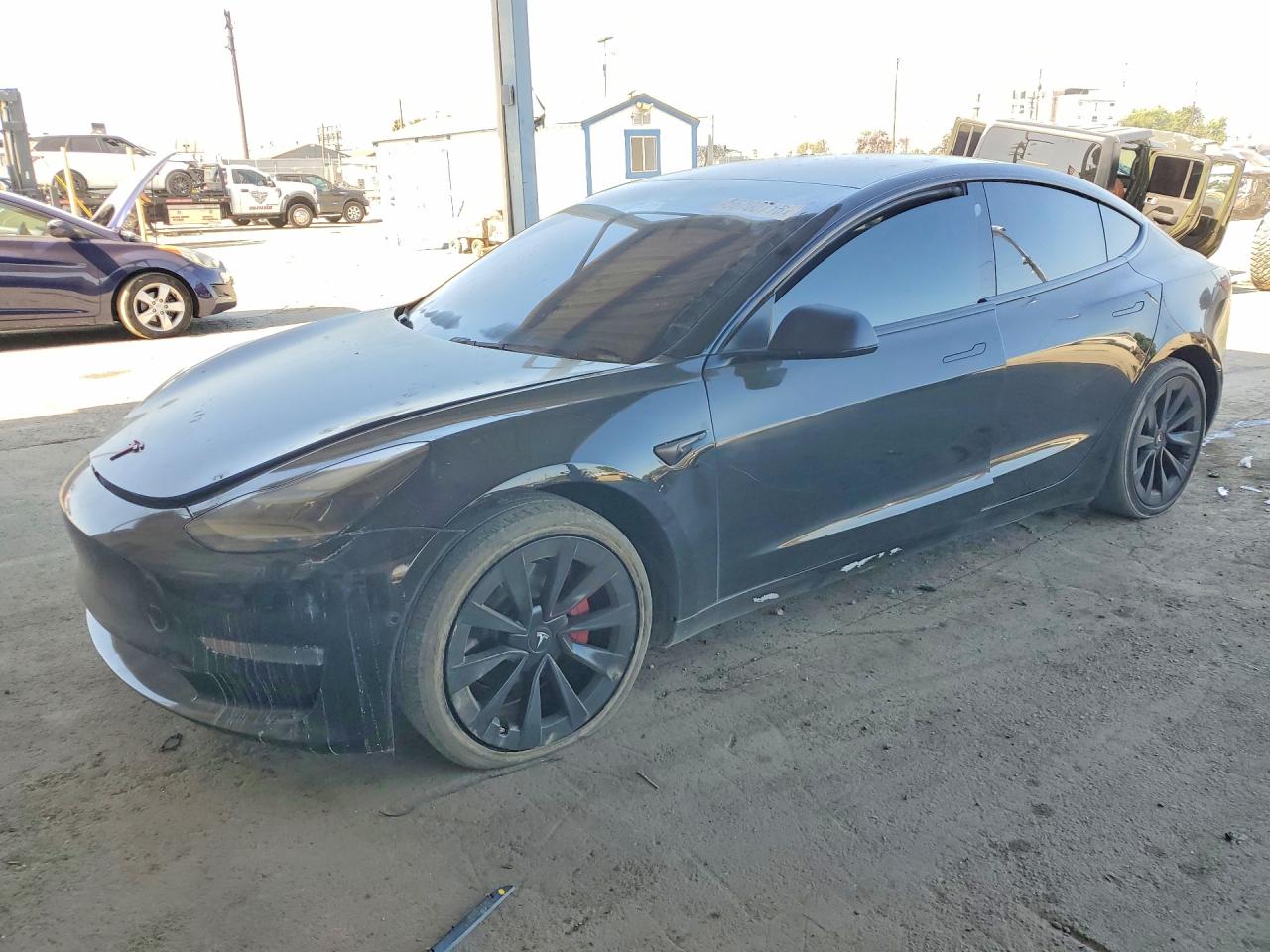 2021 Tesla Model 3 Long Range, VIN 5YJ3E1EB9MF089511 — Vandalism