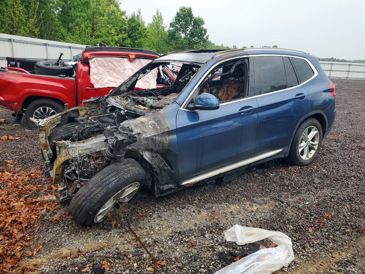 2020 BMW X3 xDrive30i, VIN 5UXTY5C09L9C68044 — Пожар