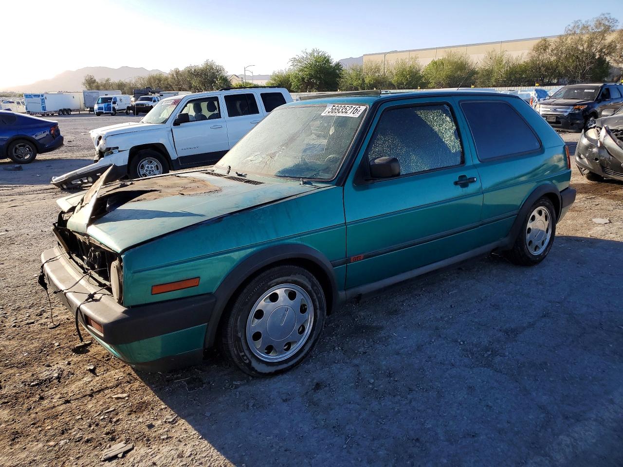 1991 Volkswagen Golf, VIN 3VWDK21G7MM040109 — Engine fire