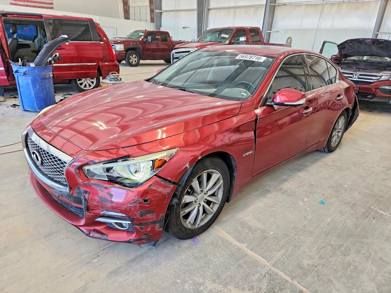 2014 Infiniti Q50 Hybrid Sport, VIN JN1AV7ARXEM702020 — Front end