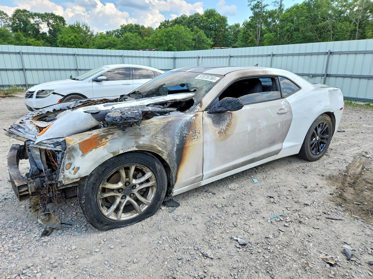 2015 Chevrolet Camaro LS, VIN 2G1FB1E37F9307511 — Engine fire