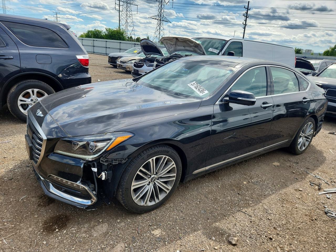 2018 Genesis G80 3.8L, VIN KMHGN4JE3JU249965 — Rear end