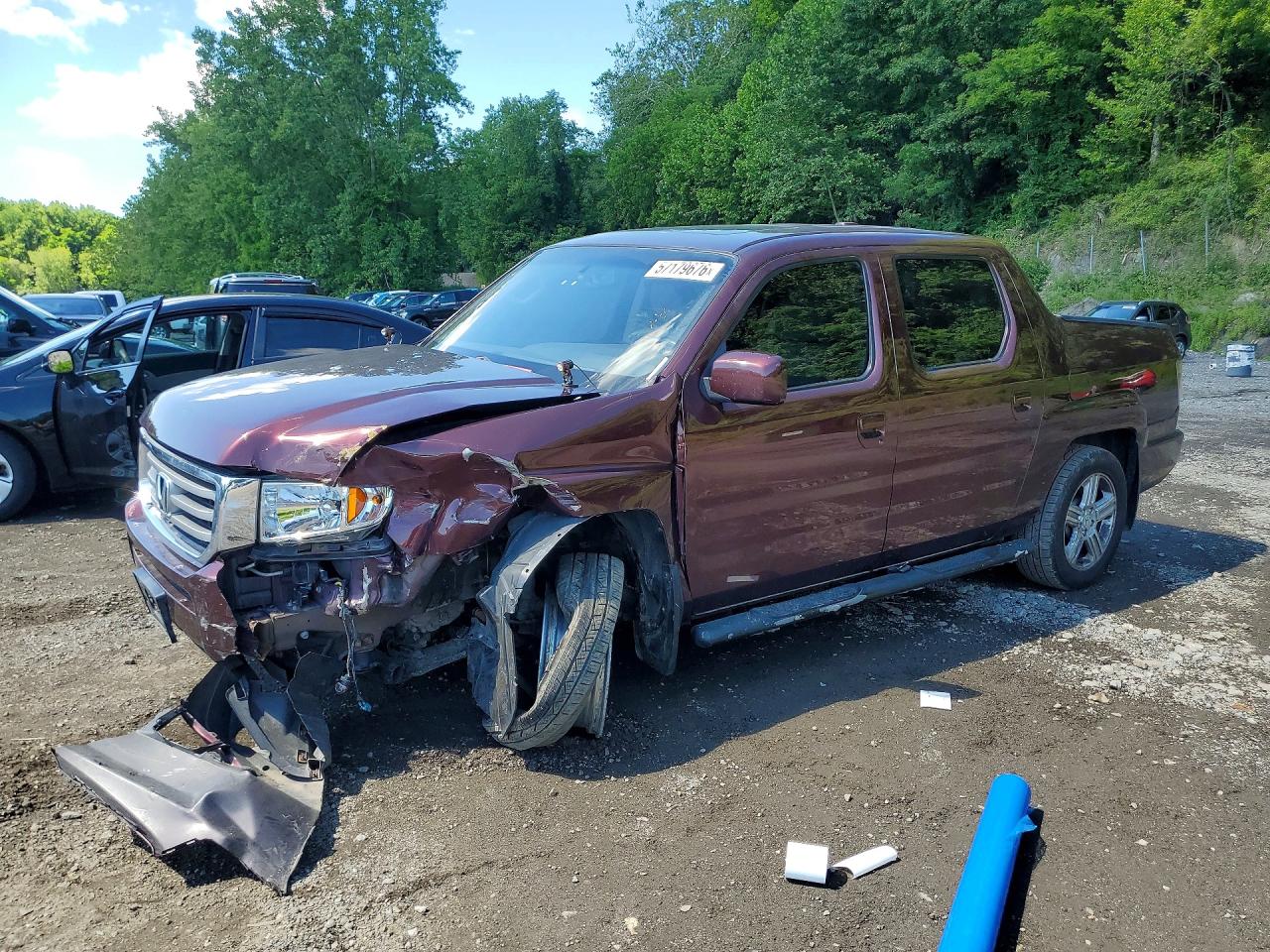2012 Honda Ridgeline RTL, VIN 5FPYK1F51CB457239 — Front end