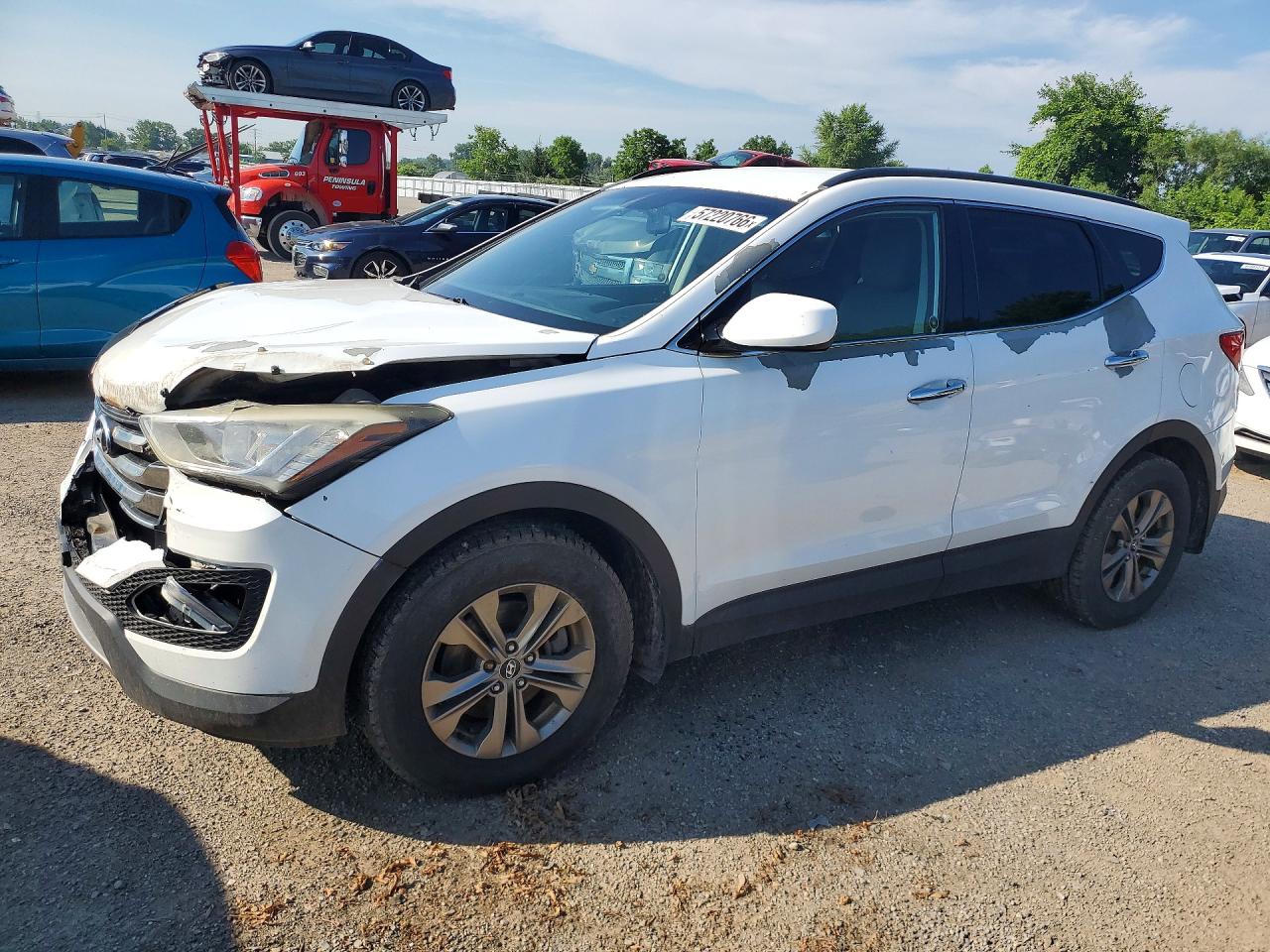 2013 Hyundai Santa Fe Sport, VIN 5XYZUDLB6DG119218 — Front end