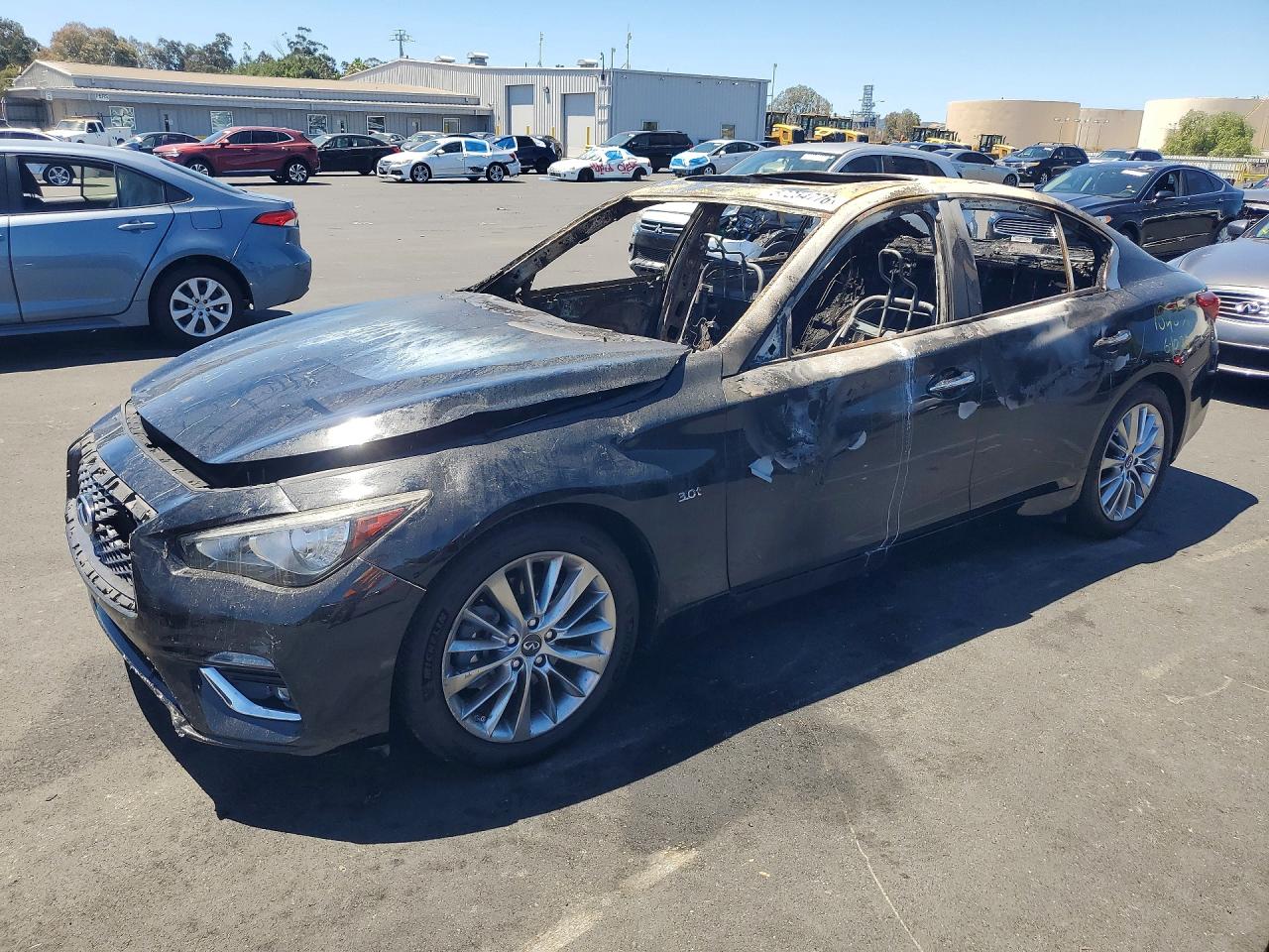 2019 Infiniti Q50 Luxe, VIN JN1EV7AP4KM516145 — Burn