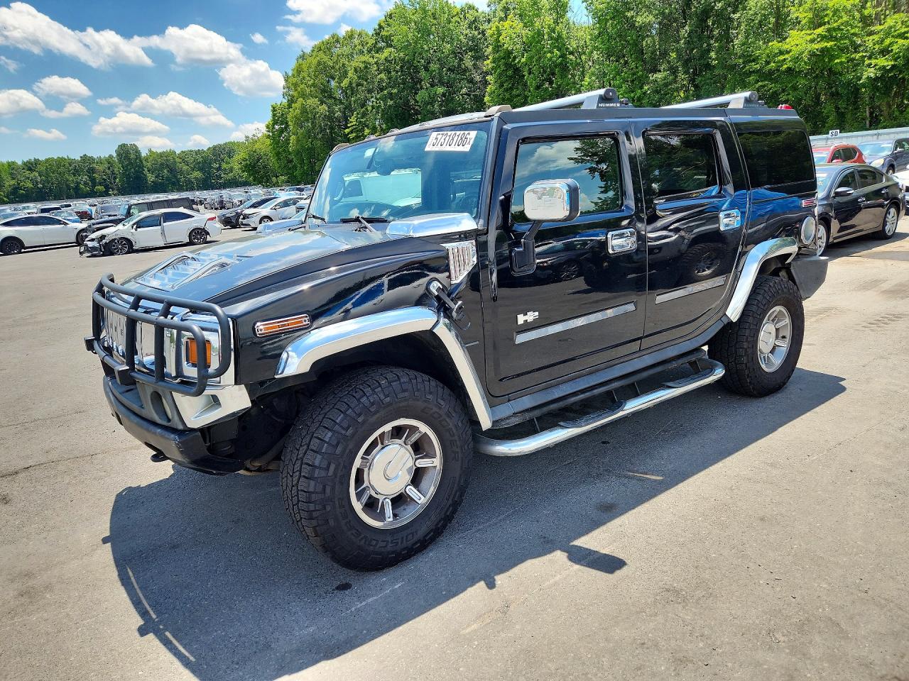 2005 Hummer H2 SUV, VIN 5GRGN23U75H117608 — Rear end