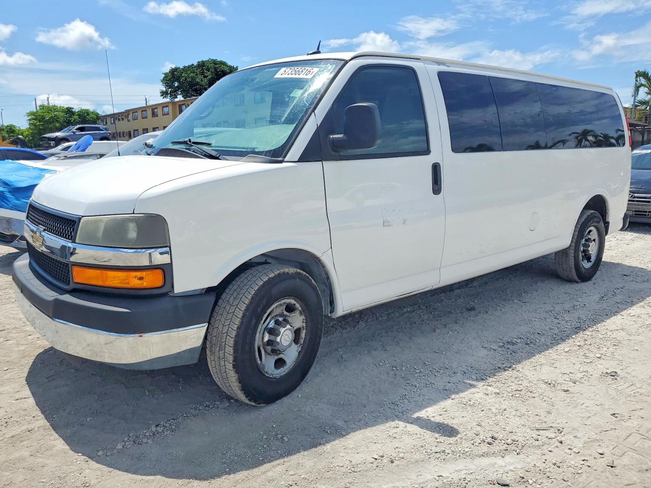 2012 Chevrolet Express Passenger 1LT, VIN 1GAZG1FG2C1123447 — Rear end