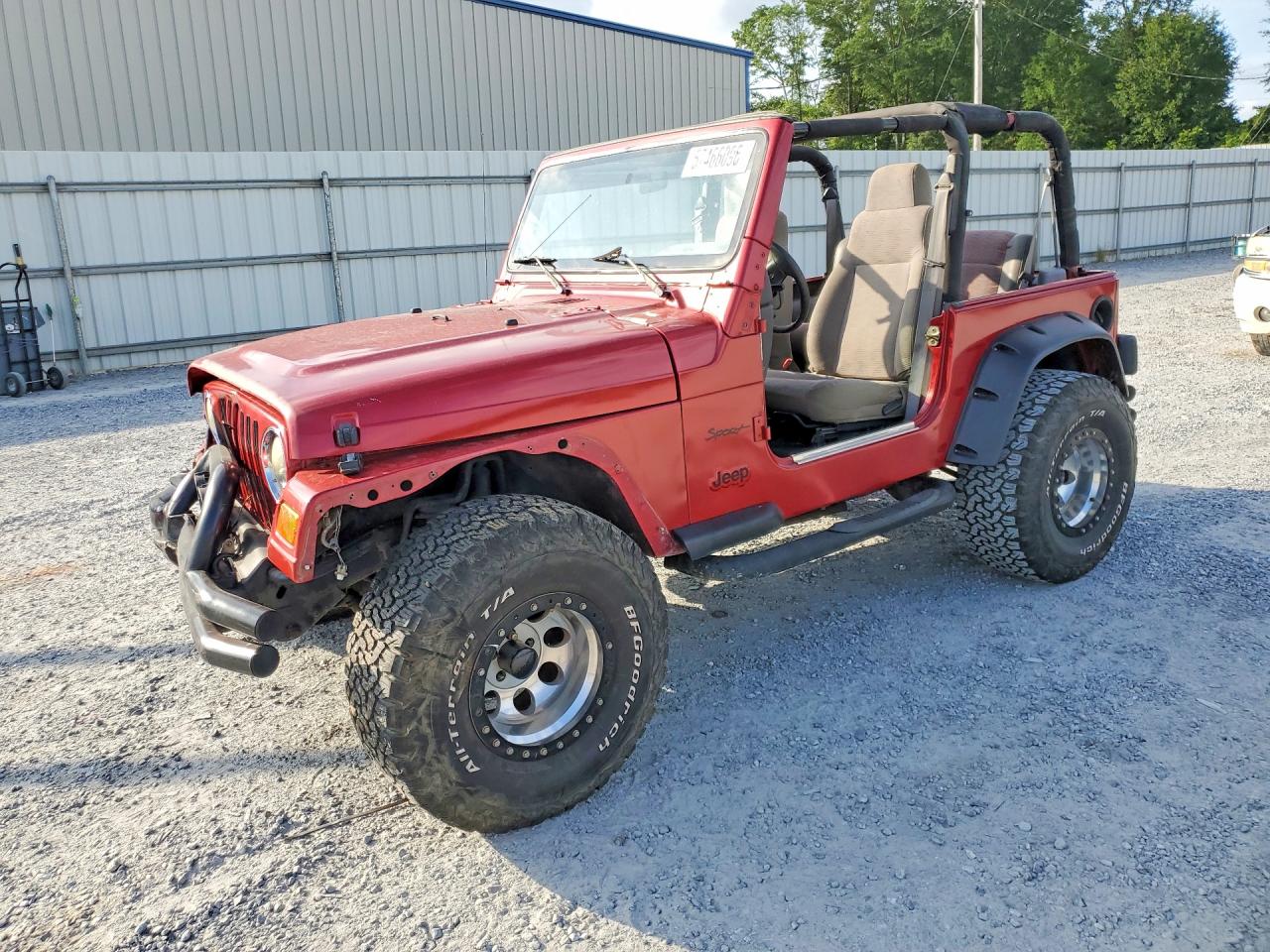 1999 Jeep Wrangler Sport, VIN 1J4FY19S5XP460876 — Front end