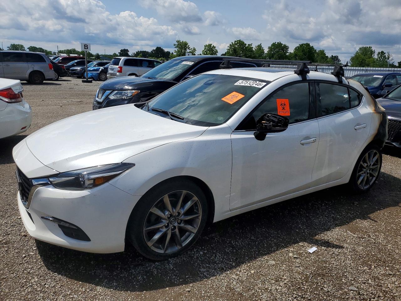 2018 Mazda 3 Grand Touring, VIN 3MZBN1M33JM210530 — Interior fire