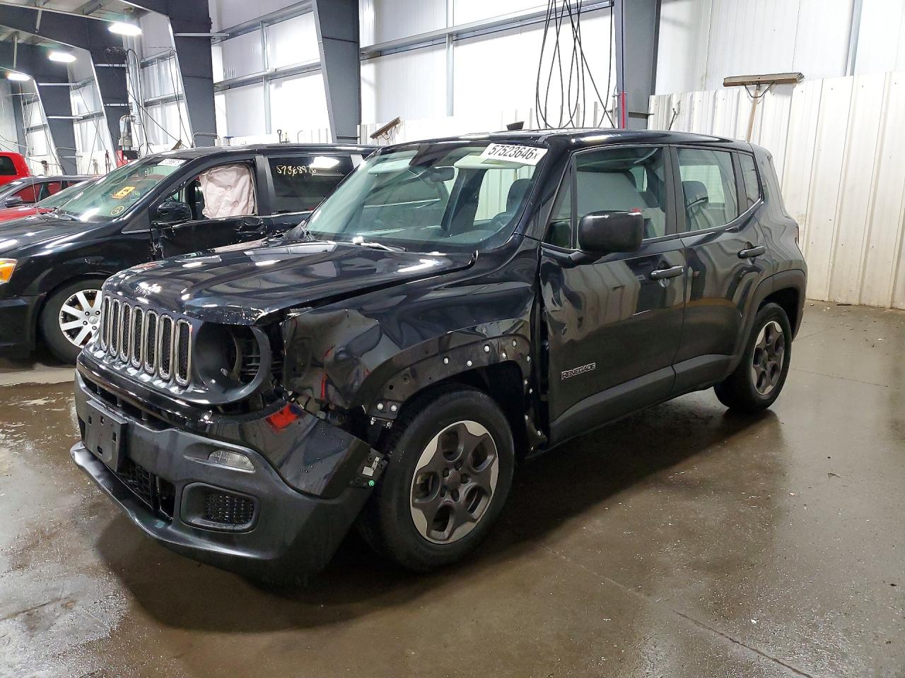 2015 Jeep Renegade Sport, VIN ZACCJAAT6FPB91337 — Front end