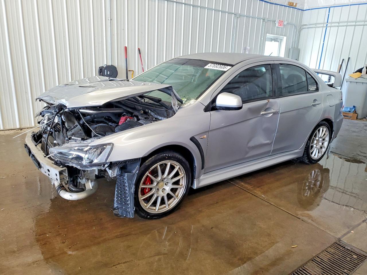 2012 Mitsubishi Lancer Evolution GSR, VIN JA32W8FV3CU015449 — Front end