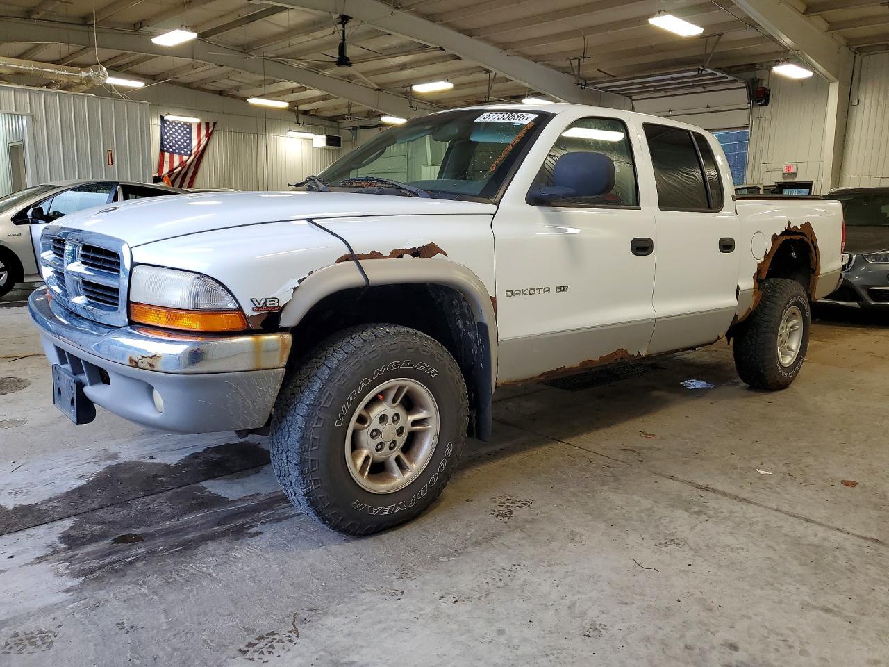 2000 Dodge Dakota Sport, VIN 1B7GG2AN1YS661455 — Повреждение рамы