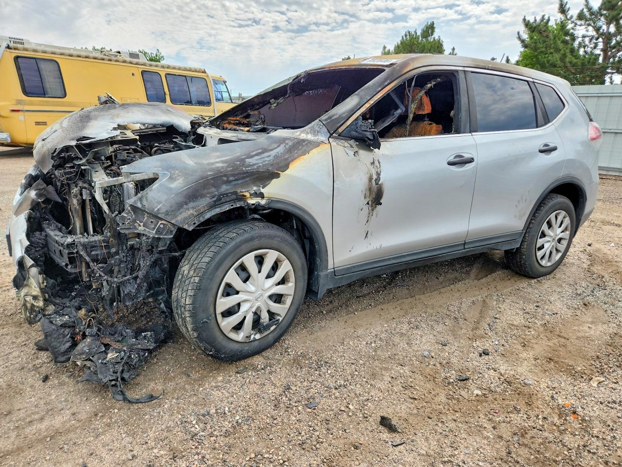2016 Nissan Rogue S, VIN KNMAT2MV1GP643858 — Engine fire