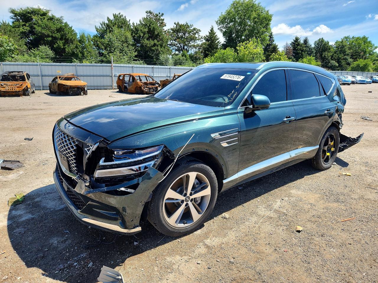2021 Genesis GV80, VIN KMUHCESC1MU061349 — Rear end