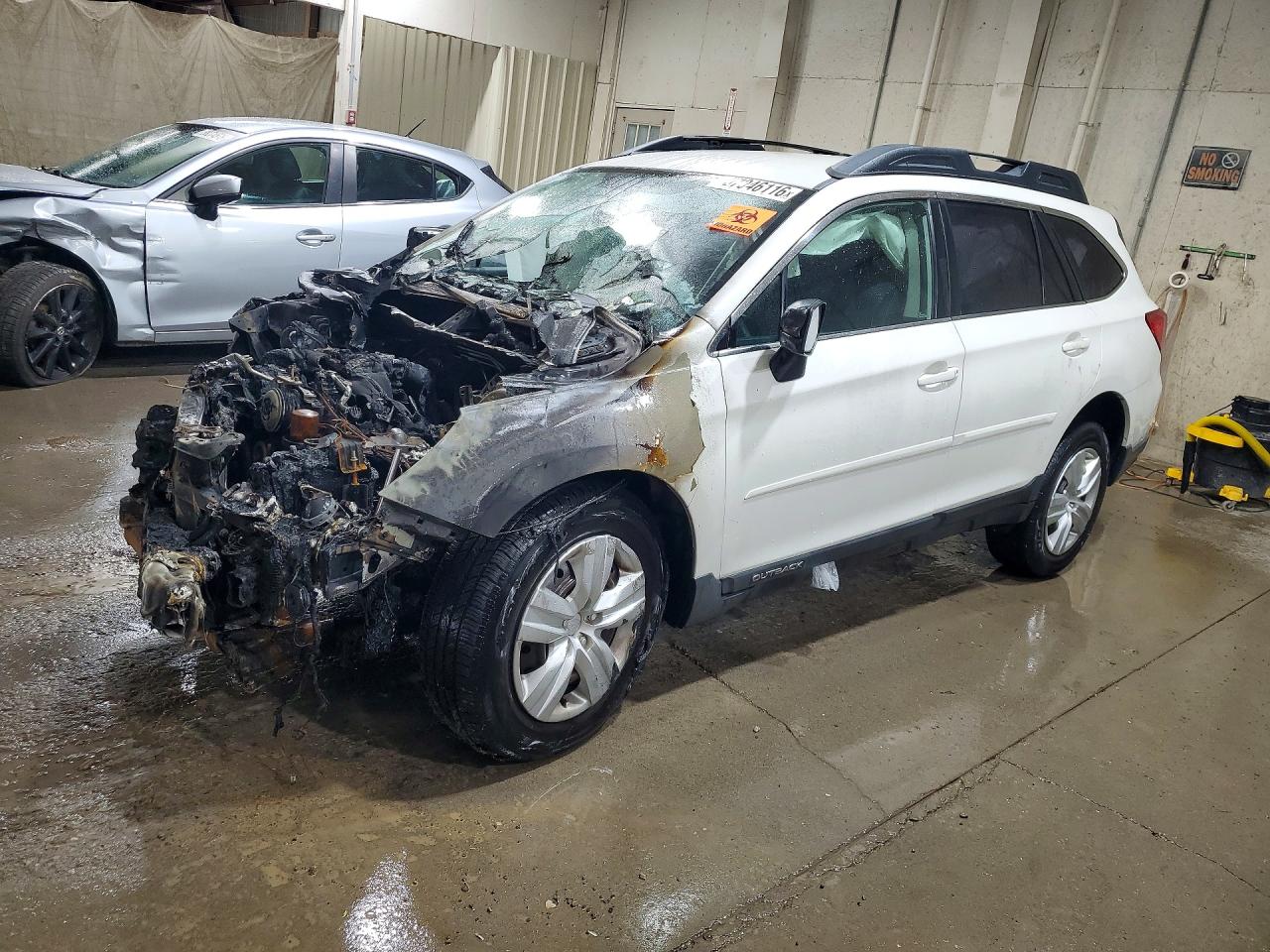 2015 Subaru Outback 2.5i, VIN 4S4BSBAC7F3213067 — Engine fire