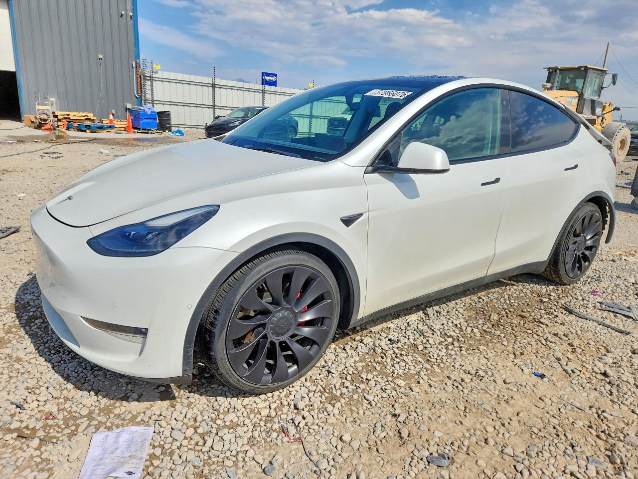 2021 Tesla Model Y Performance, VIN 5YJYGDEF2MF140898 — Rear end