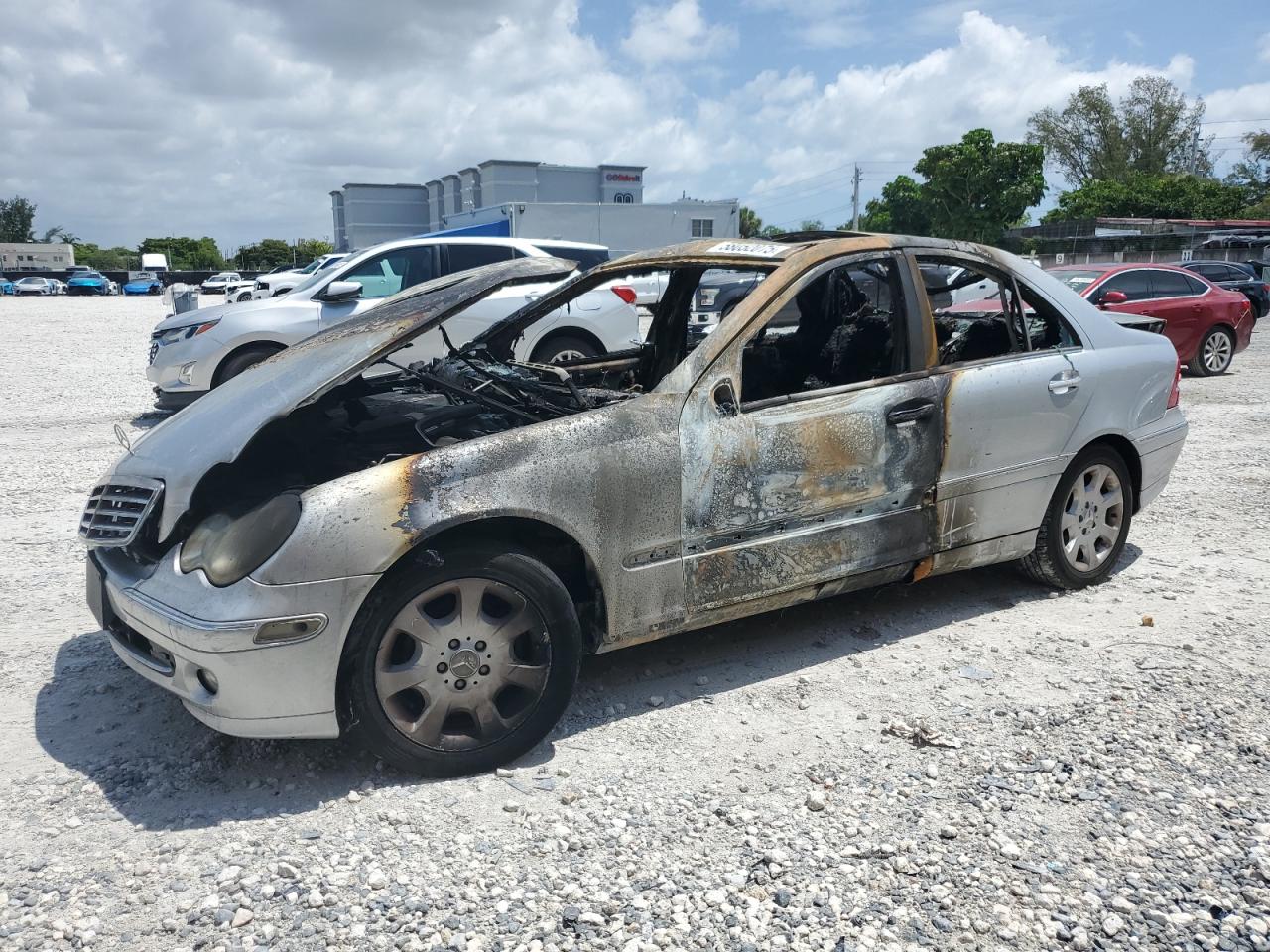 2005 Mercedes-Benz C 240, VIN WDBRF61J75F592502 — Interior fire