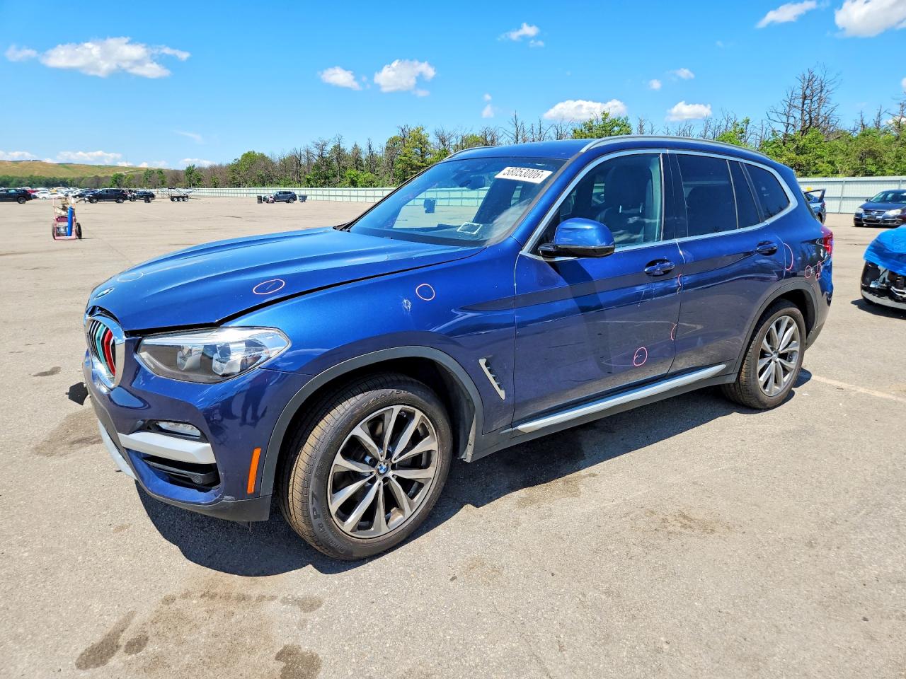 2019 BMW X3 xDrive30i, VIN 5UXTR9C50KLD94147 — Front end