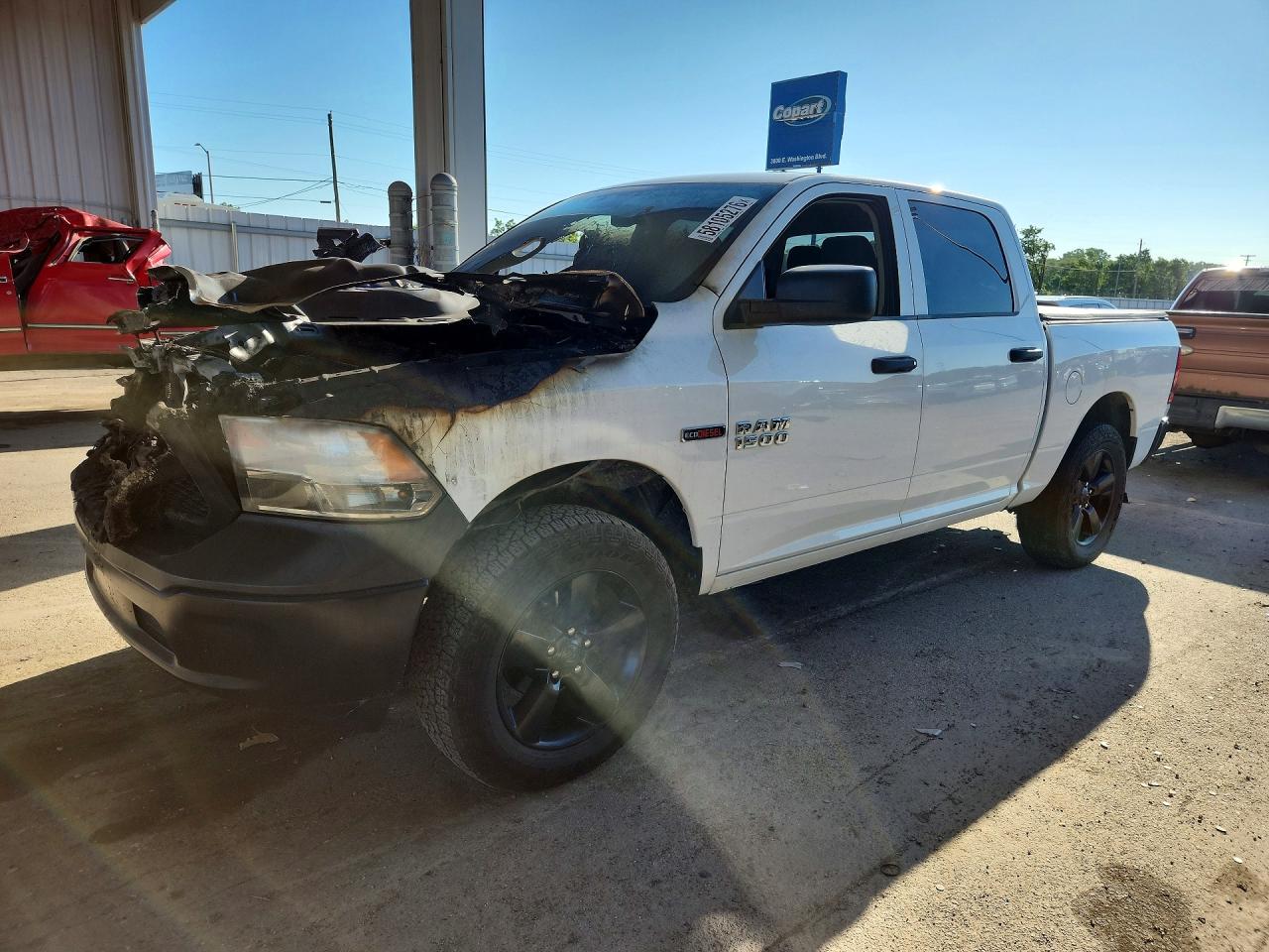 2018 Ram 1500 Tradesman, VIN 1C6RR7KM2JS303462 — Engine fire