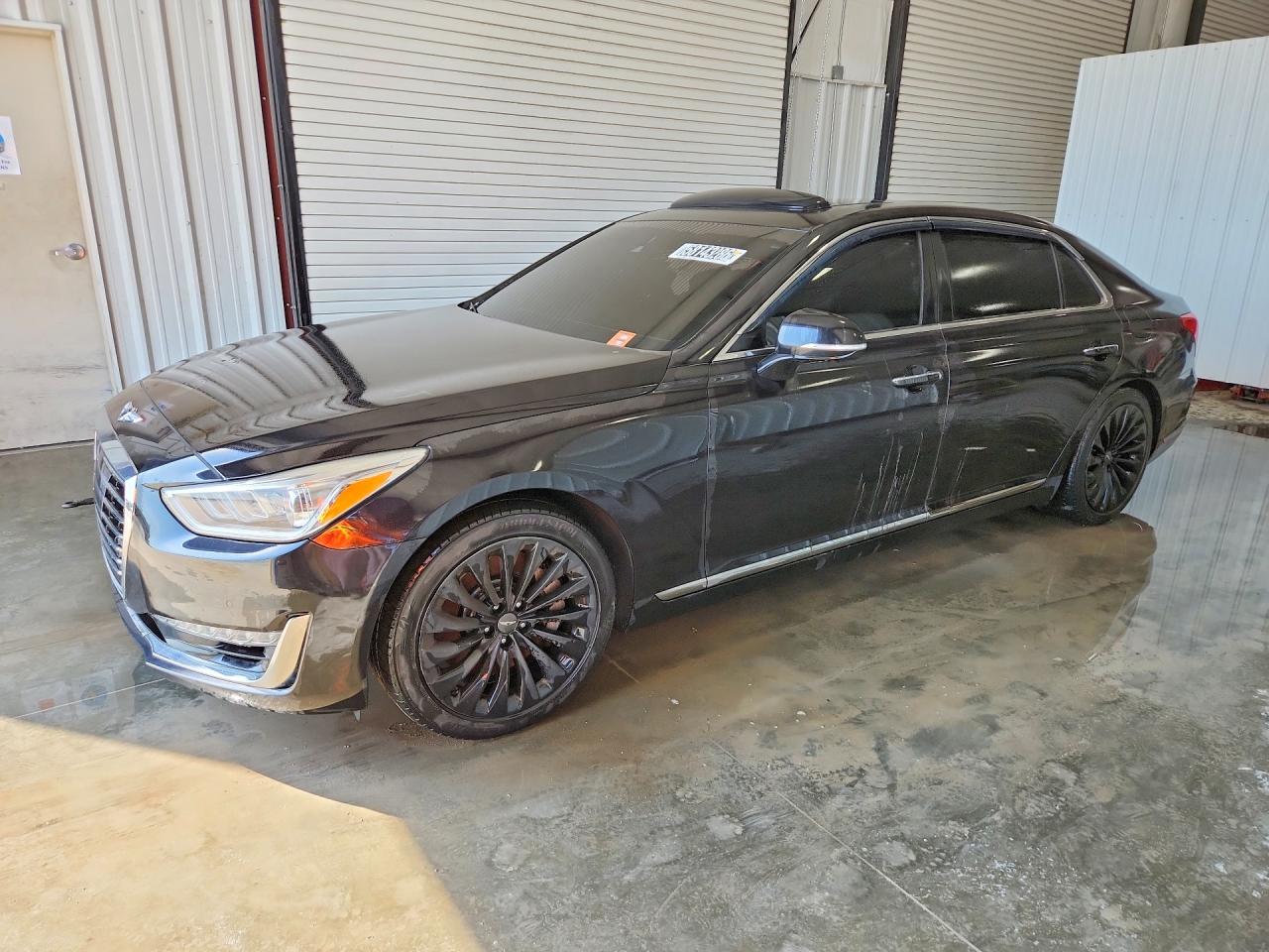 2018 Genesis G90 Ultimate, VIN KMHG54JH9JU042765 — Side