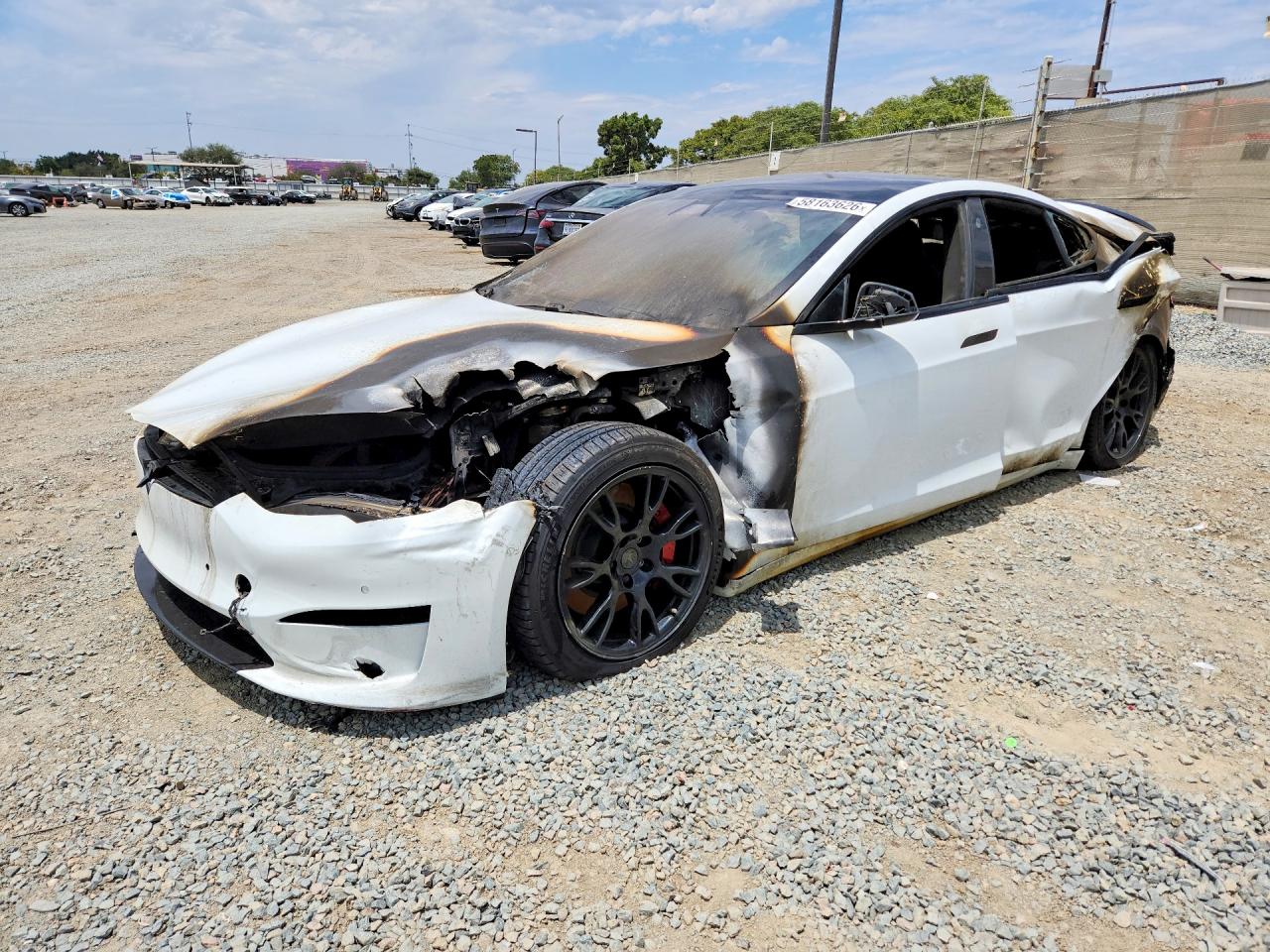 2021 Tesla Model S Plaid, VIN 5YJSA1E61MF453043 — Burn