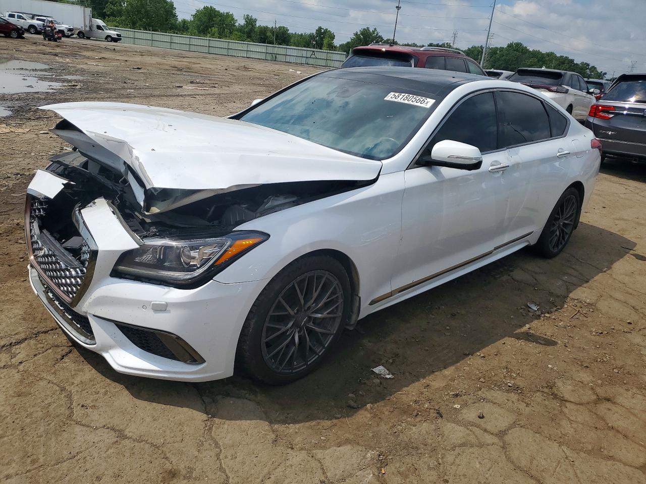 2019 Genesis G80 3.8L, VIN KMHGN4JEXKU287355 — Front end