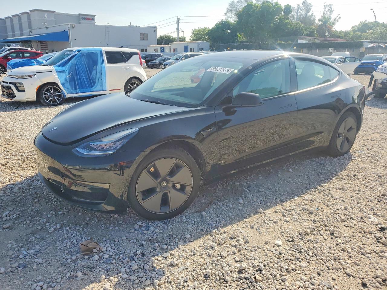 2022 Tesla Model 3 Long Range, VIN 5YJ3E1EB3NF261906 — Water / flood