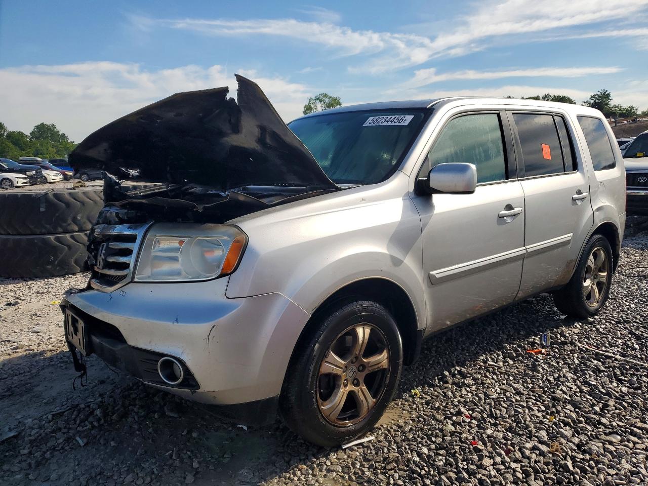 2014 Honda Pilot EX-L, VIN 5FNYF3H5XEB024737 — Engine fire