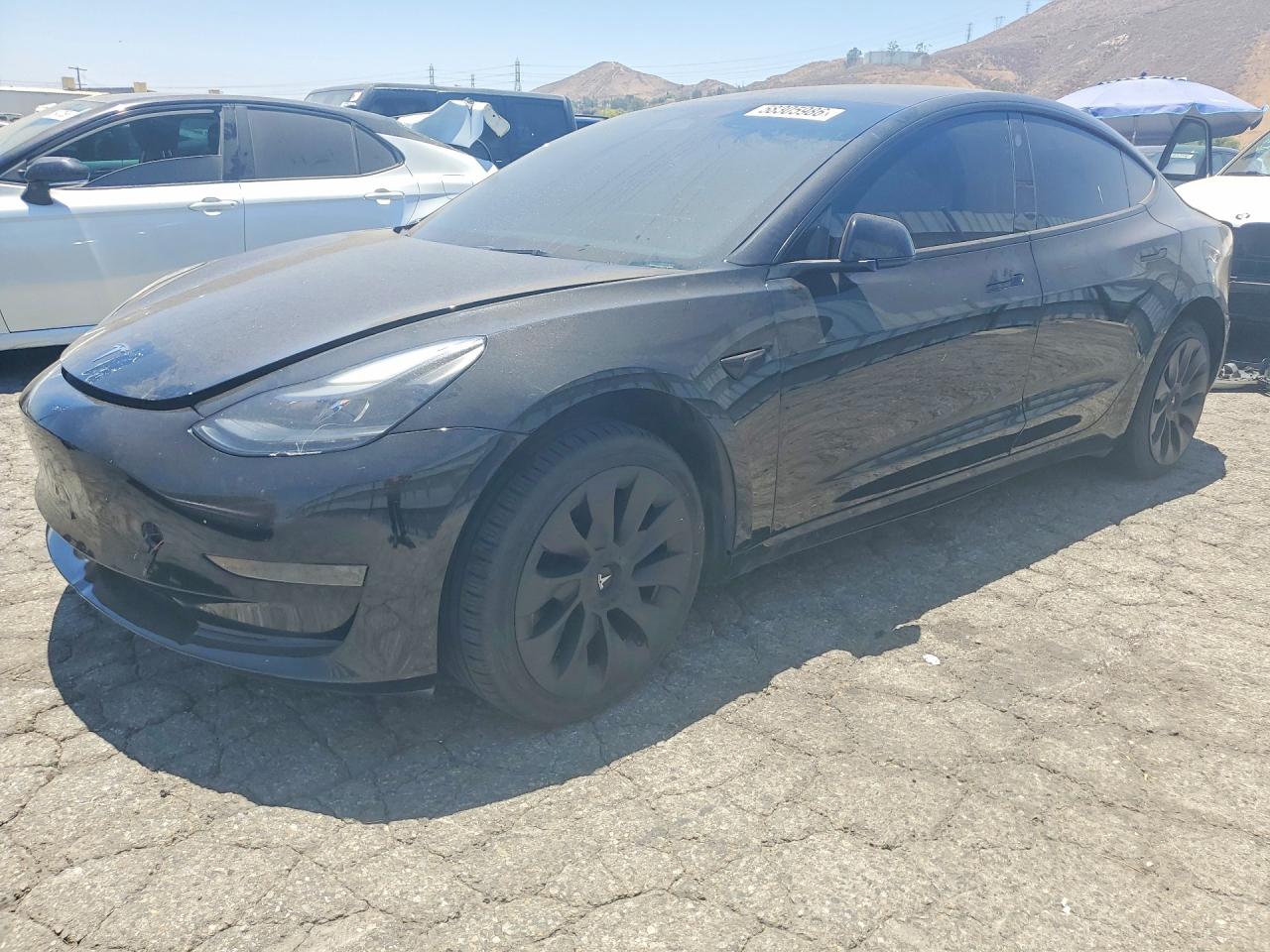2023 Tesla Model 3, VIN 5YJ3E1EA4PF655229 — Interior fire