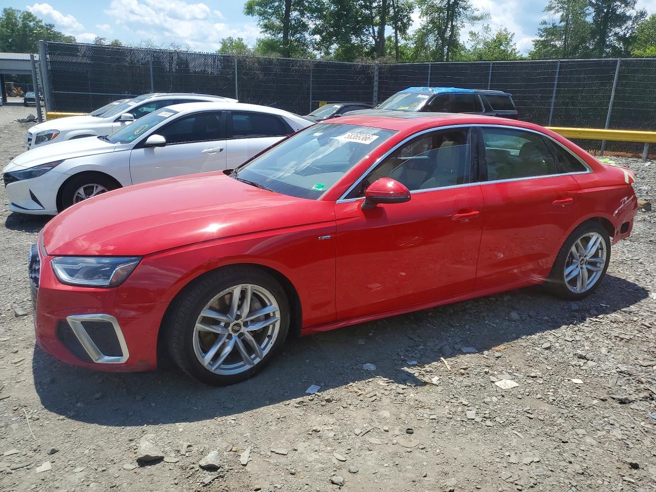 2022 Audi A4 S line Premium, VIN WAUDAAF44NN007068 — Зад