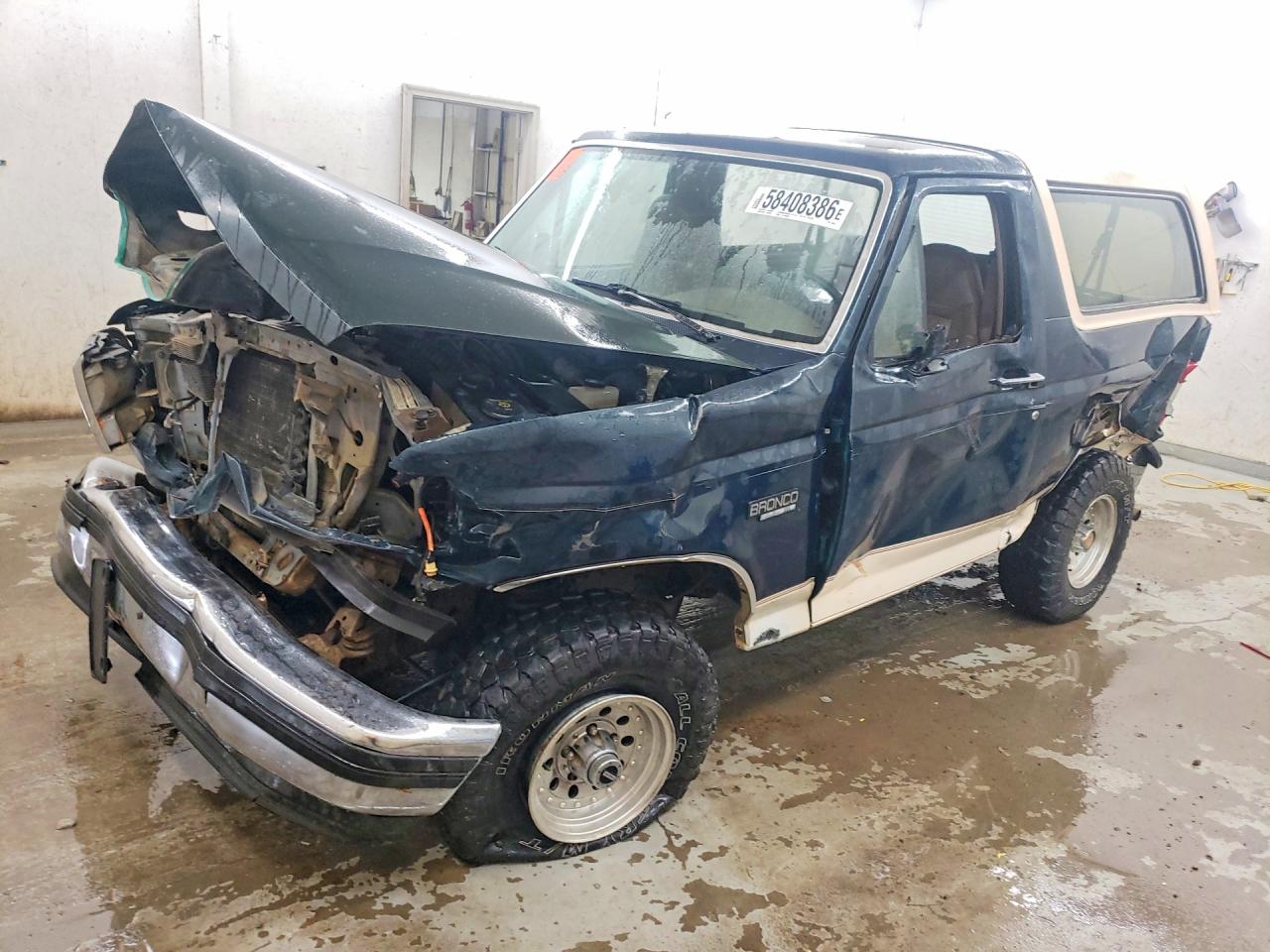 1993 Ford Bronco Custom, VIN 1FMEU15H4PLB29670 — Rollover