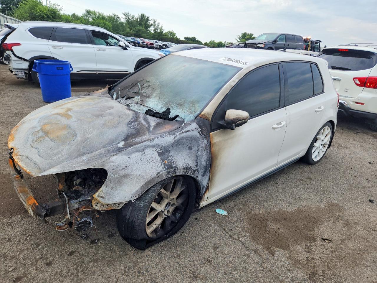 2014 Volkswagen Golf GTI Wolfsburg Edition, VIN WVWGD7AJ7EW005123 — Engine fire