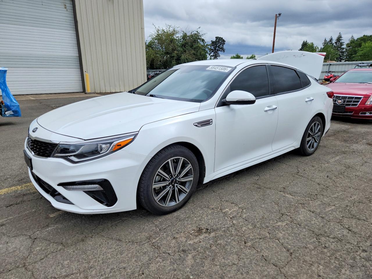 2019 Kia Optima EX, VIN 5XXGU4L14KG345967 — Rear end