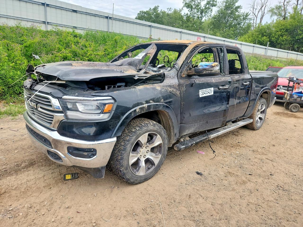 2019 Ram 1500 Laramie, VIN 1C6SRFJT0KN511280 — Burn