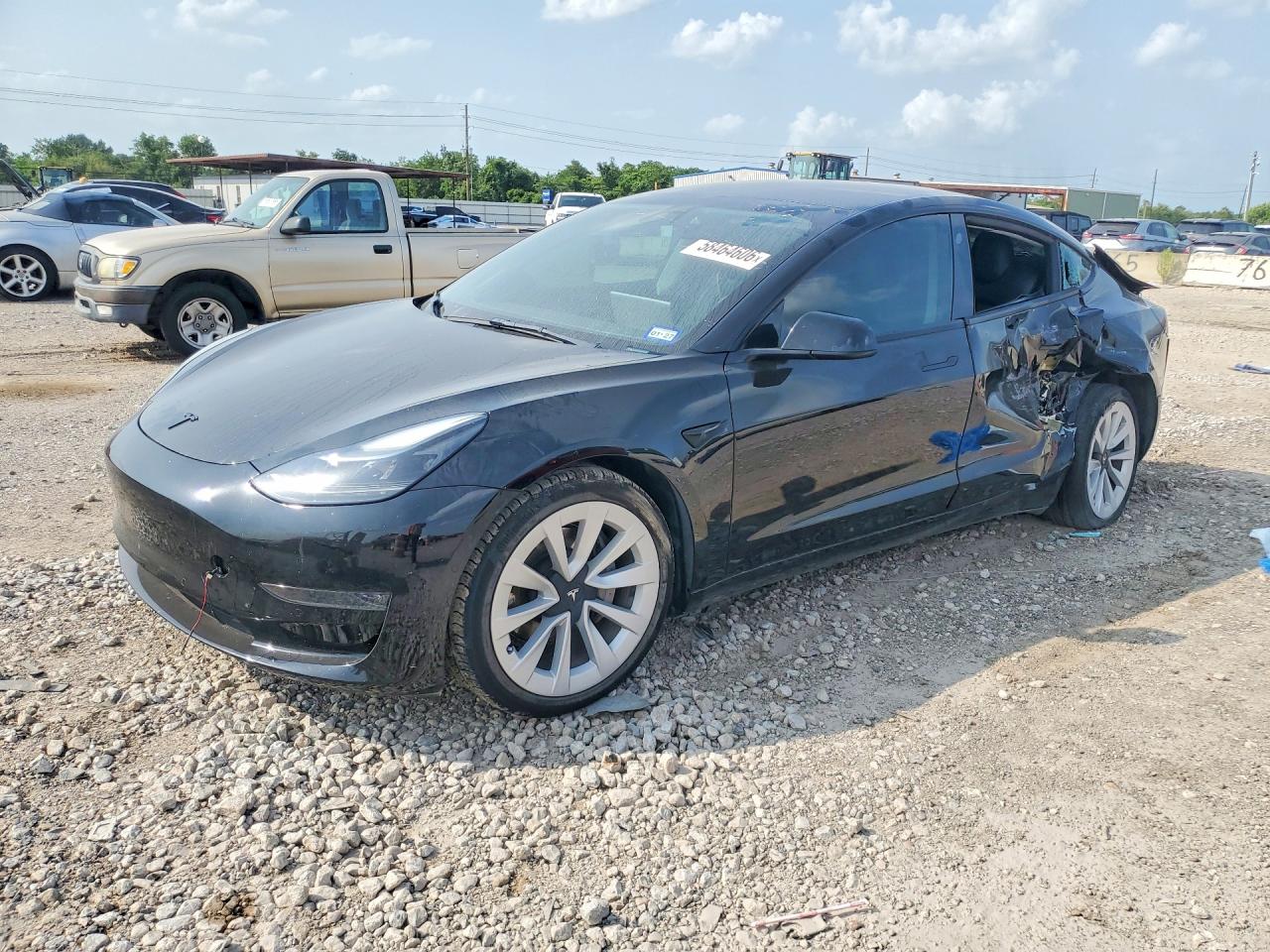 2021 Tesla Model 3 Long Range, VIN 5YJ3E1EB3MF094218 — Rear end