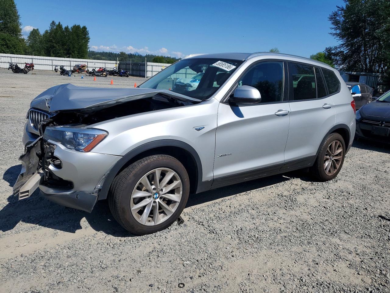 2017 BMW X3 xDrive28i, VIN 5UXWX9C58H0T08061 — Front end