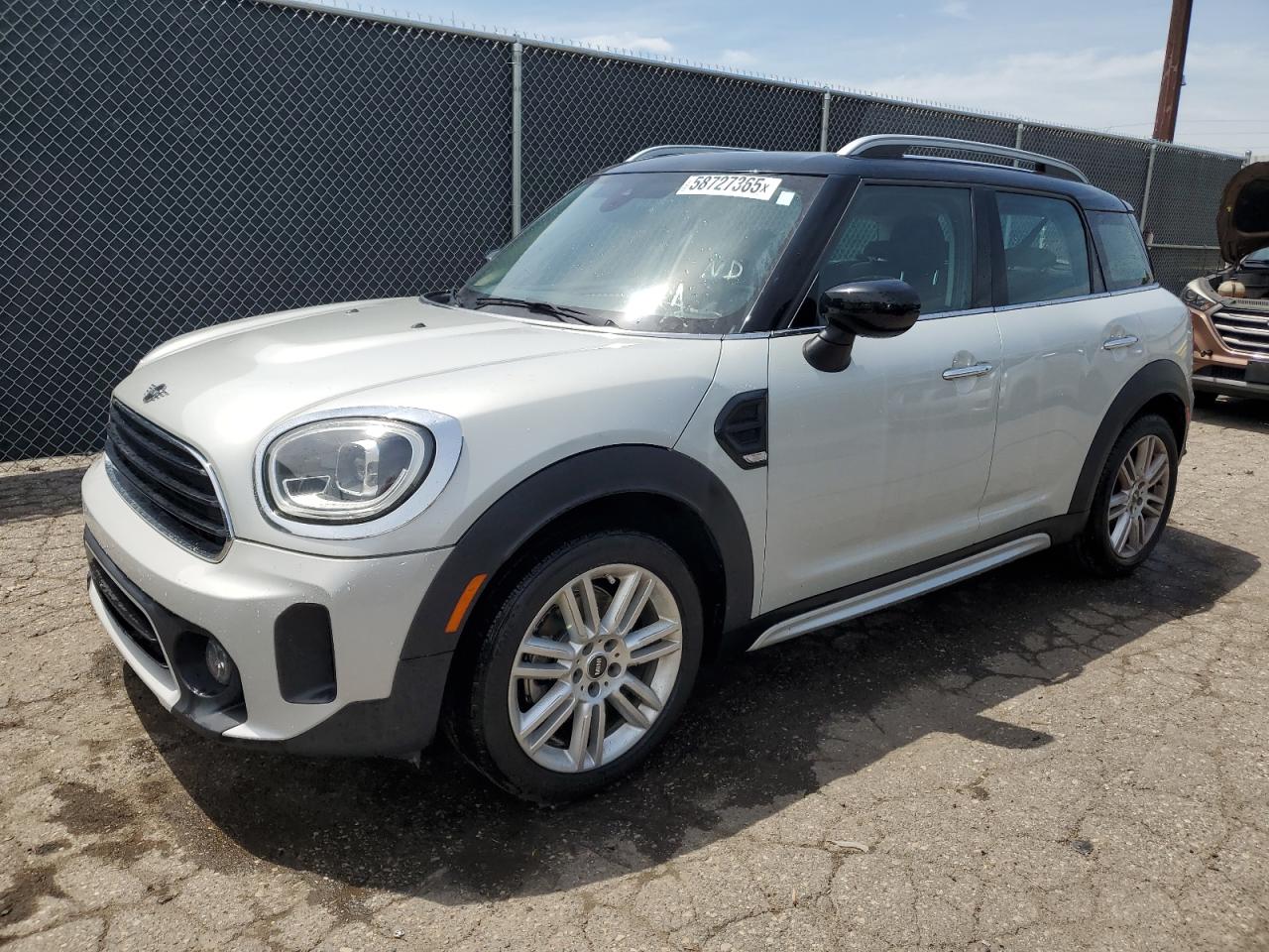 2022 MINI Countryman Cooper, VIN WMZ23BR00N3N60346 — Engine fire