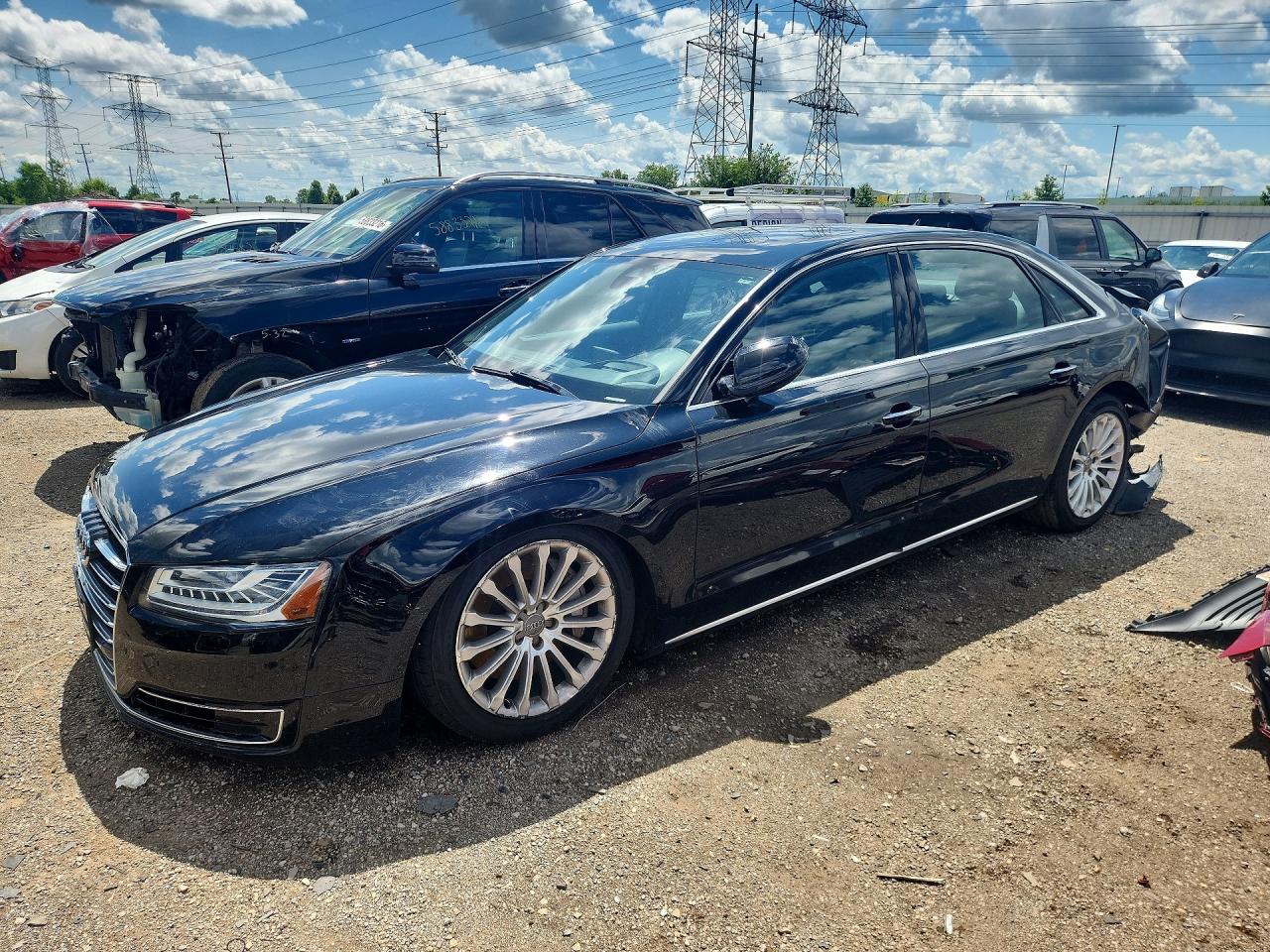 2015 Audi A8 3.0T, VIN WAU3GAFD1FN020176 — Rear end