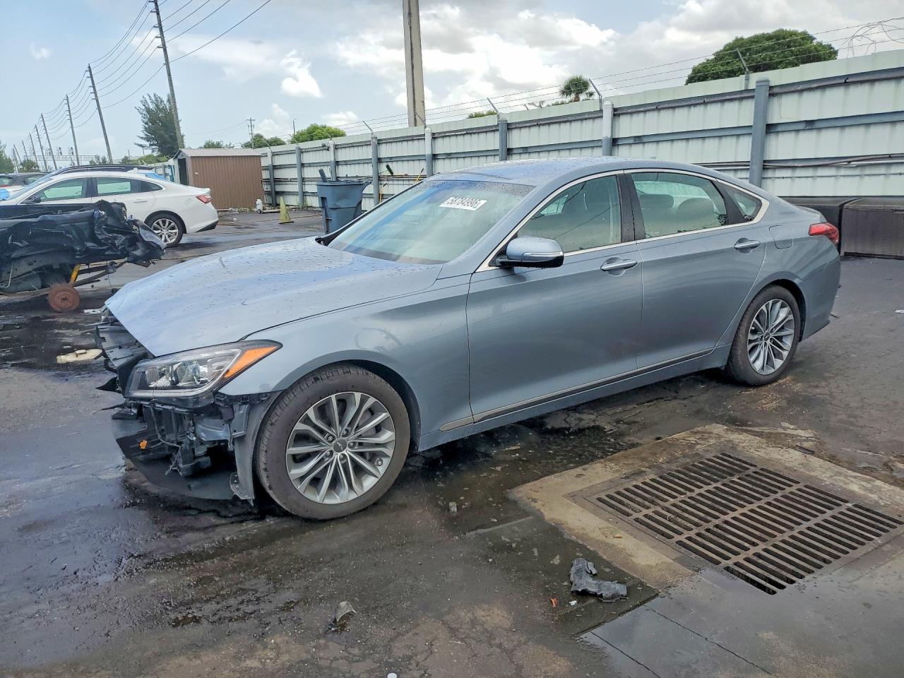 2017 Genesis G80 3.8L, VIN KMHGN4JE9HU168477 — Front end