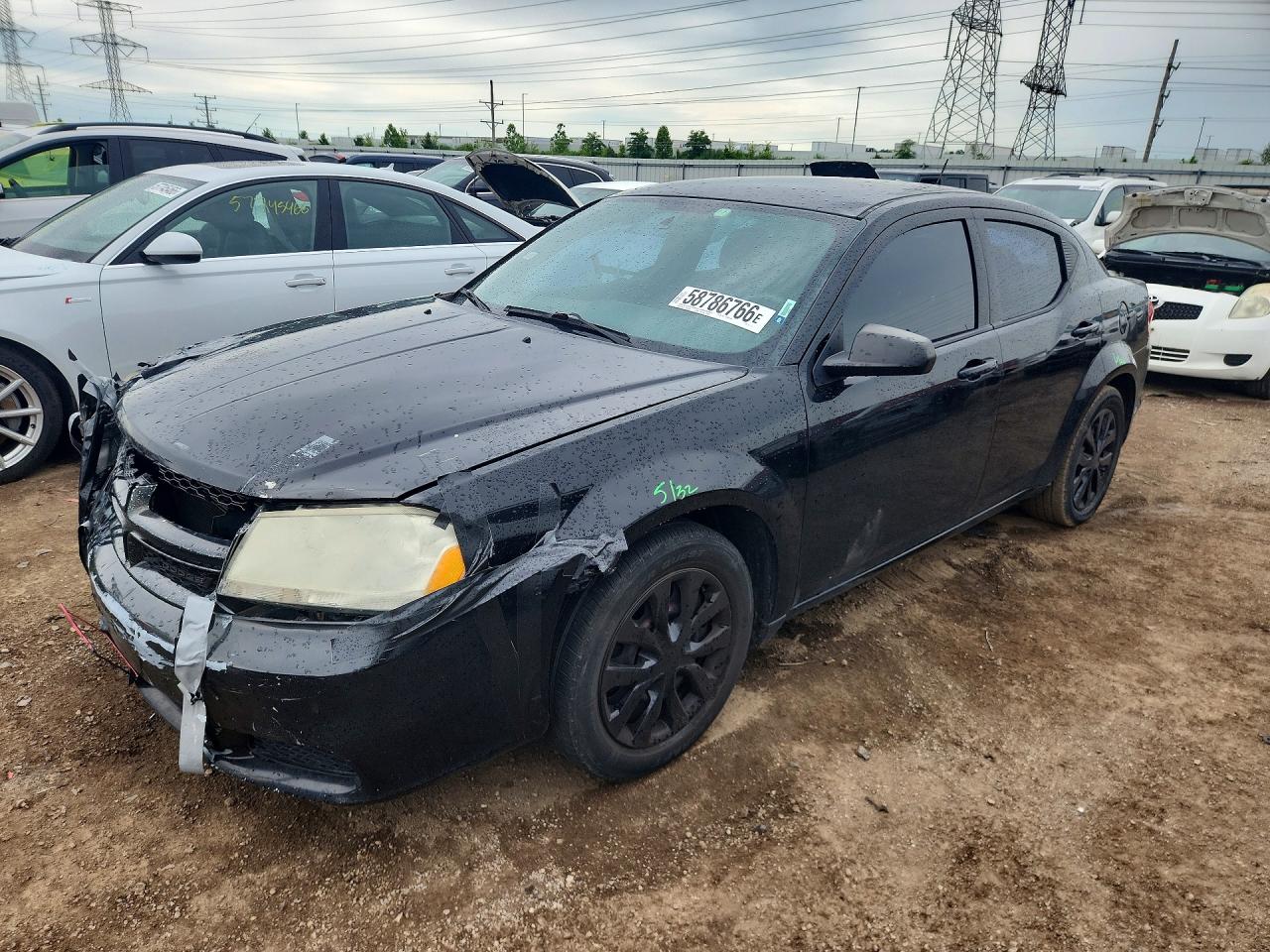 2012 Dodge Avenger SE, VIN 1C3CDZAB7CN311118 — Front end